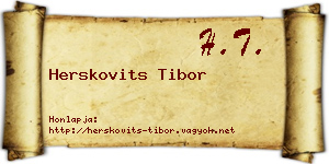 Herskovits Tibor névjegykártya